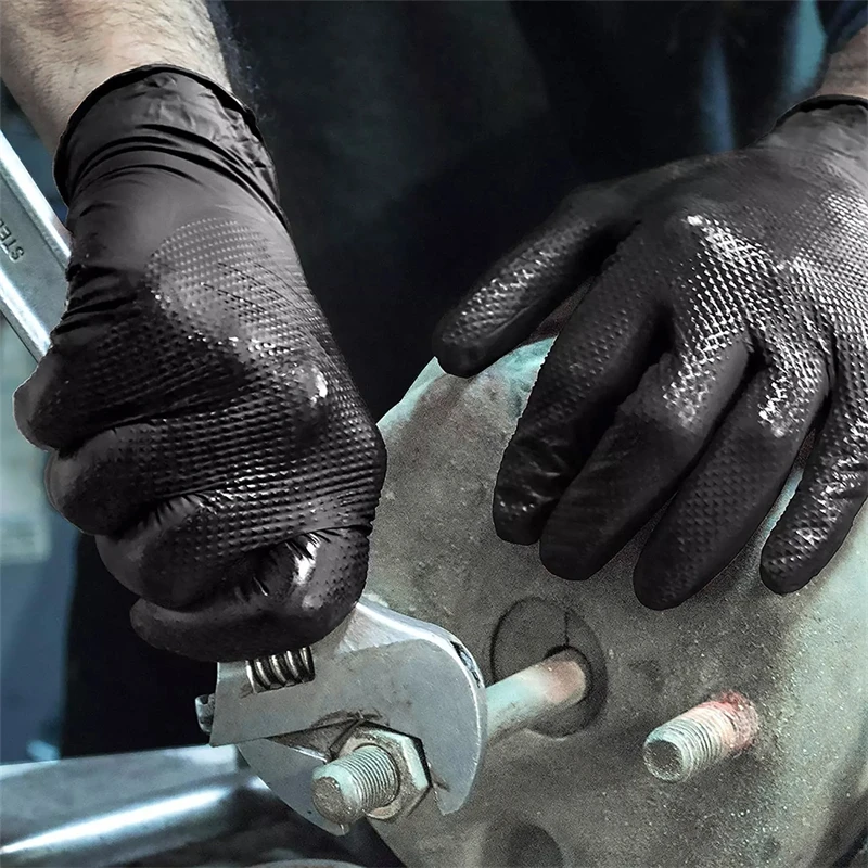 Nitrile Mechanic Glove - Industrial Black Nitrile Gloves 8mil Heavy