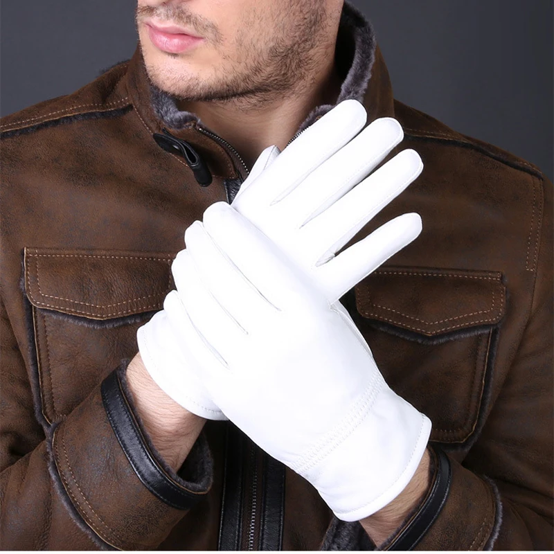 2025 Winter Genuine Leather Wh - Leather Driving Glove 评论和价格