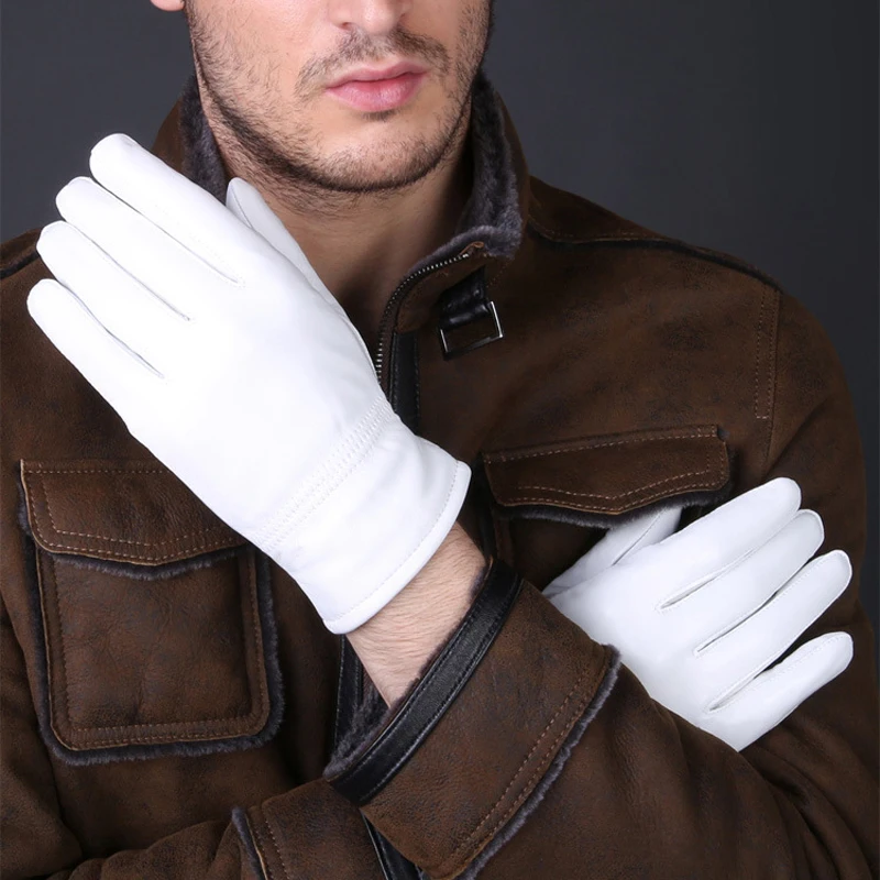 2025 Winter Genuine Leather Wh - Leather Driving Glove 评论和价格