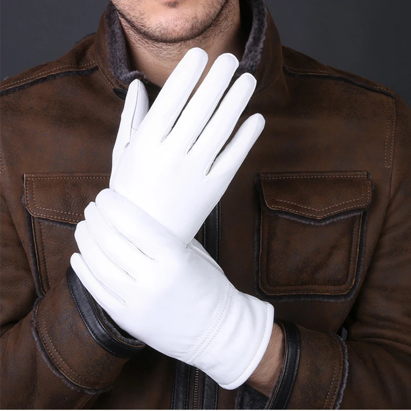 2025 Winter Genuine Leather Wh - Leather Driving Glove 评论和价格