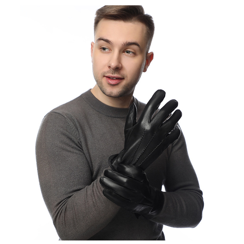 Winter Genuine Sheepskin Leath - Wool Glove Lined 评论和价格