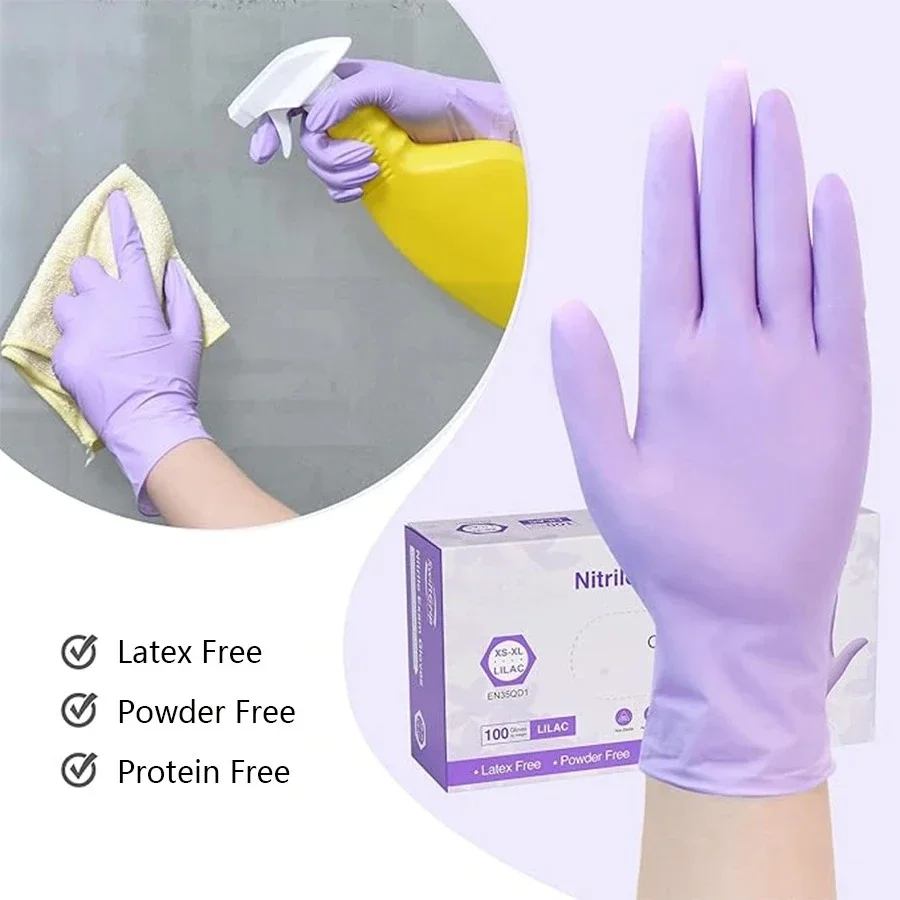 10-100pcs Disposable Purple Ni - Nitrile Mechanic Glove 评论和价格