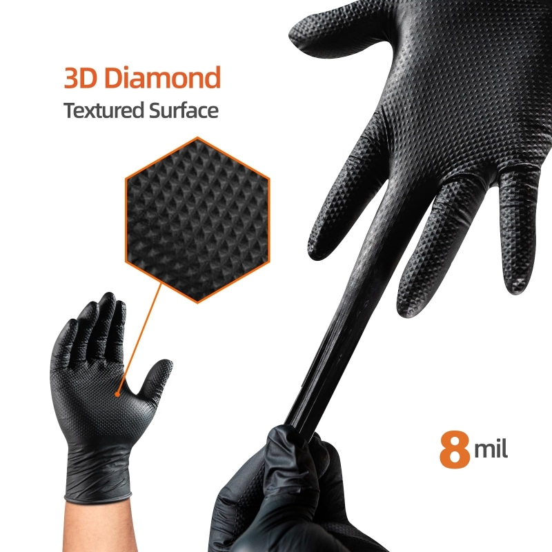 8Mil Heavy Duty Black Nitrile  - Nitrile Mechanic Glove 评论和价格