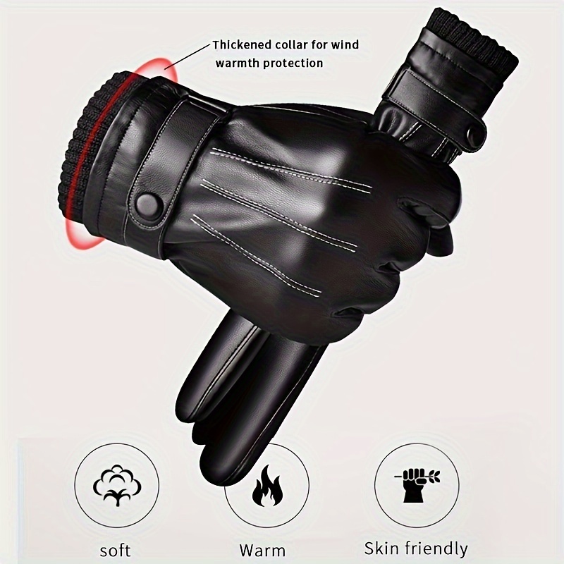 1Pair Winter Gloves Warm Drivi - Leather Driving Glove 评论和价格
