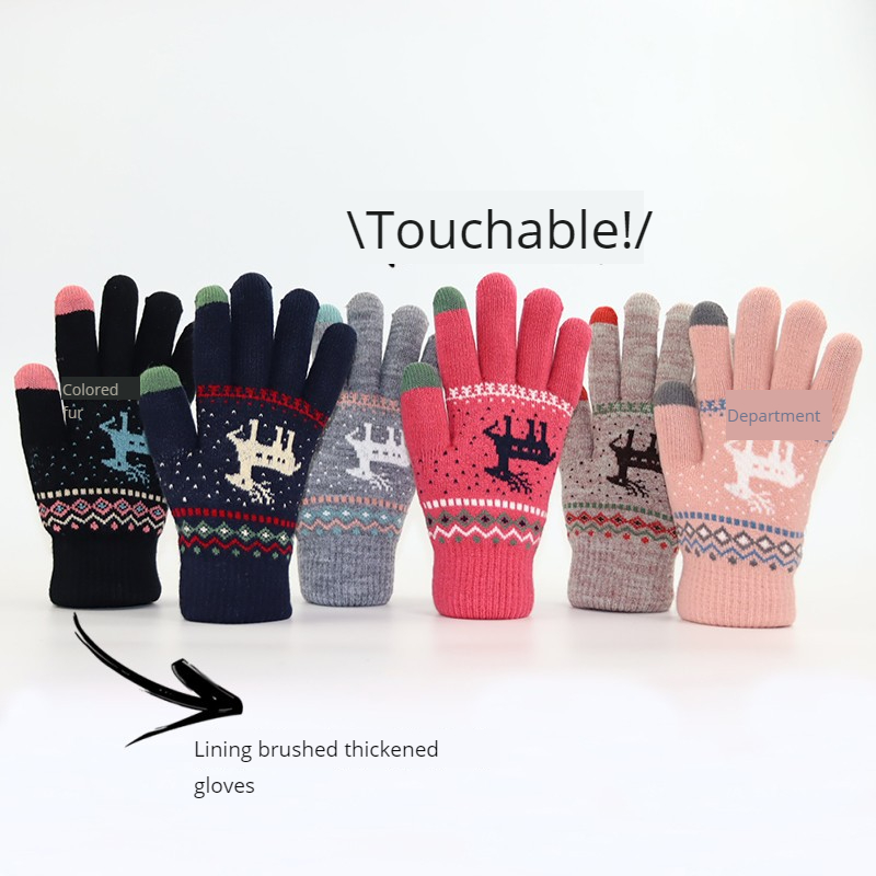 Autumn and Winter Thickened To - Wool Glove Lined 评论和价格