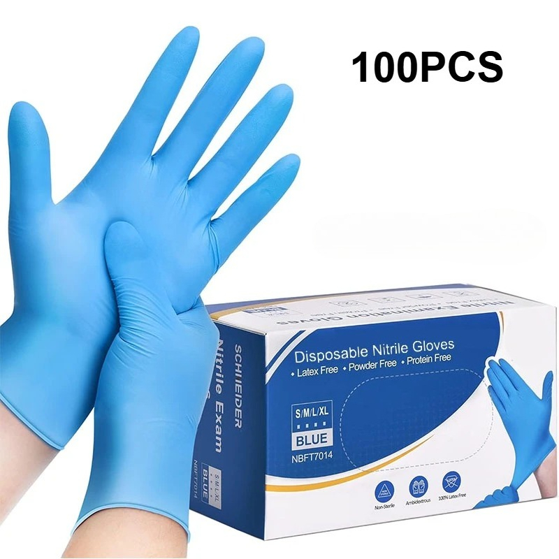 100PCS Blue Nitrile Disposable - Latex Disposable Glove 评论和价格