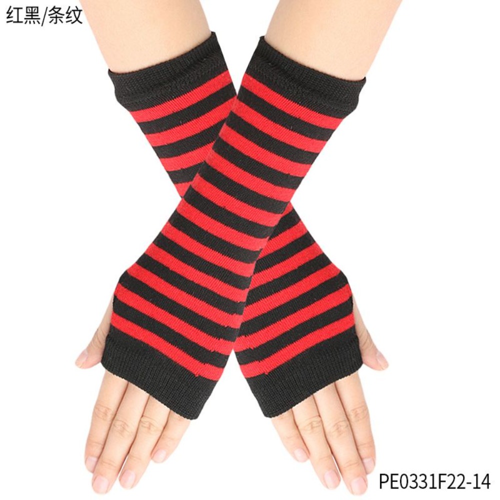 PESENAR Red  Black Striped Fin - Fingerless Glove Knit 评论和价格