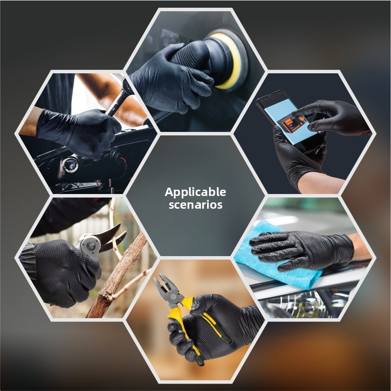 Heavy Duty Diamond Pattern Nit - Nitrile Mechanic Glove 评论和价格