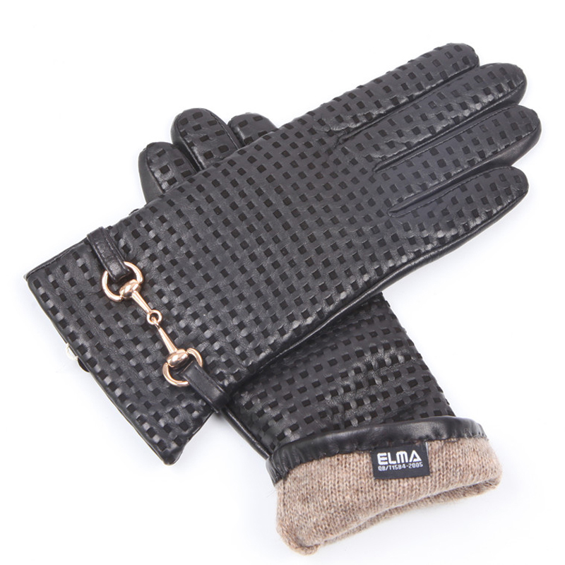 Real Leather Gloves Female The - Wool Glove Lined 评论和价格