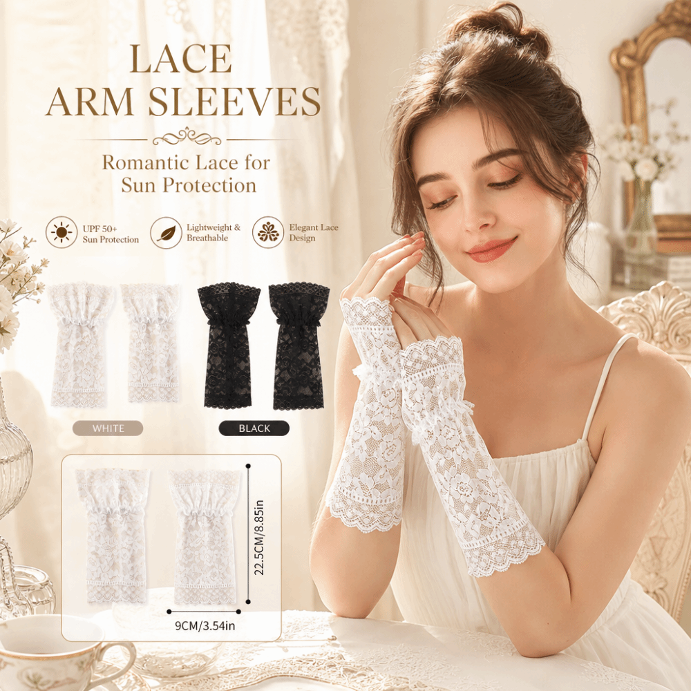 Lace Ruffles Pleated Detachabl - Fingerless Glove Knit 评论和价格
