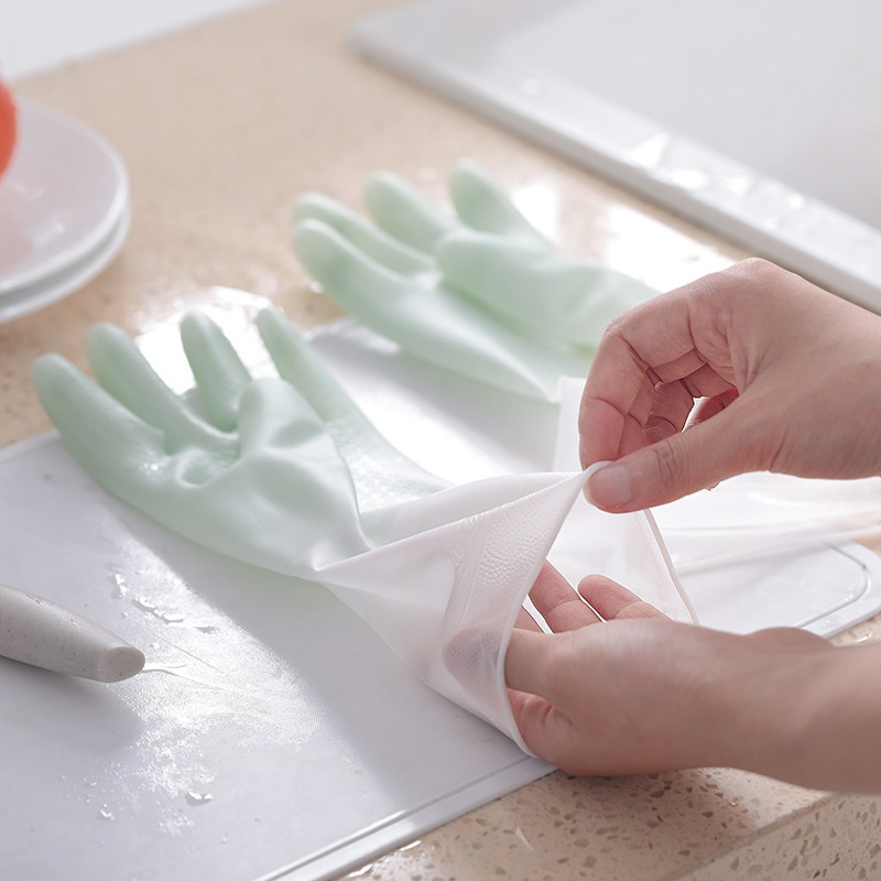 PVC Double Color Dishwashing G - Dish Glove Rubber 评论和价格