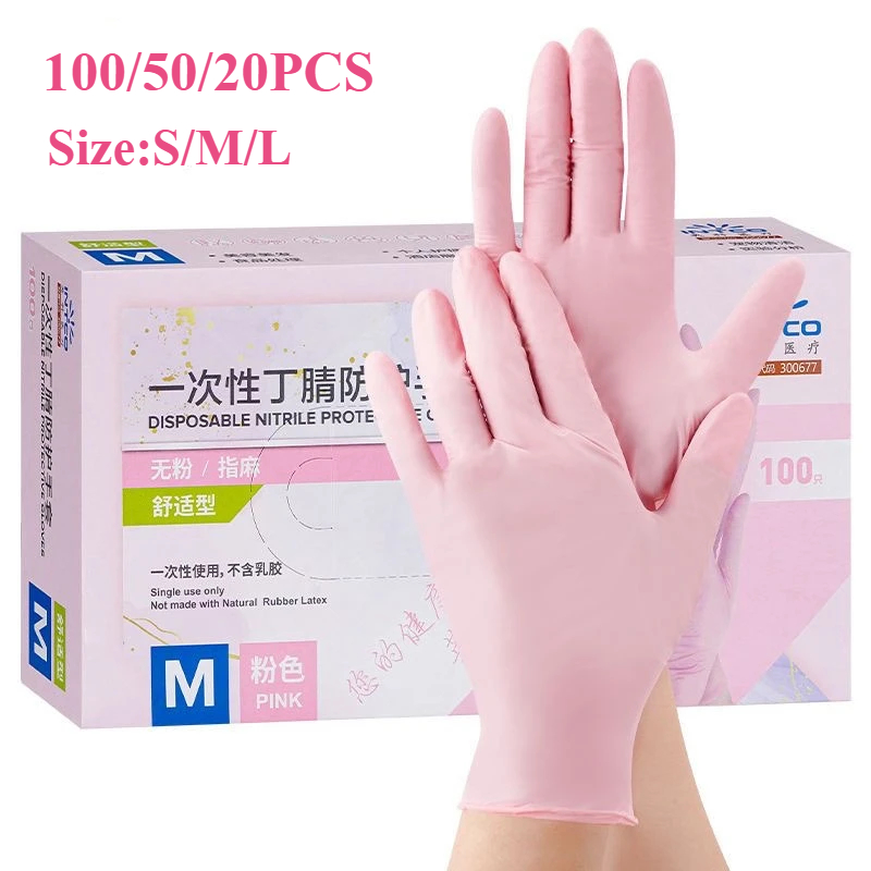 20/50/100PCS Pink Nitrile Glov - Nitrile Mechanic Glove 评论和价格