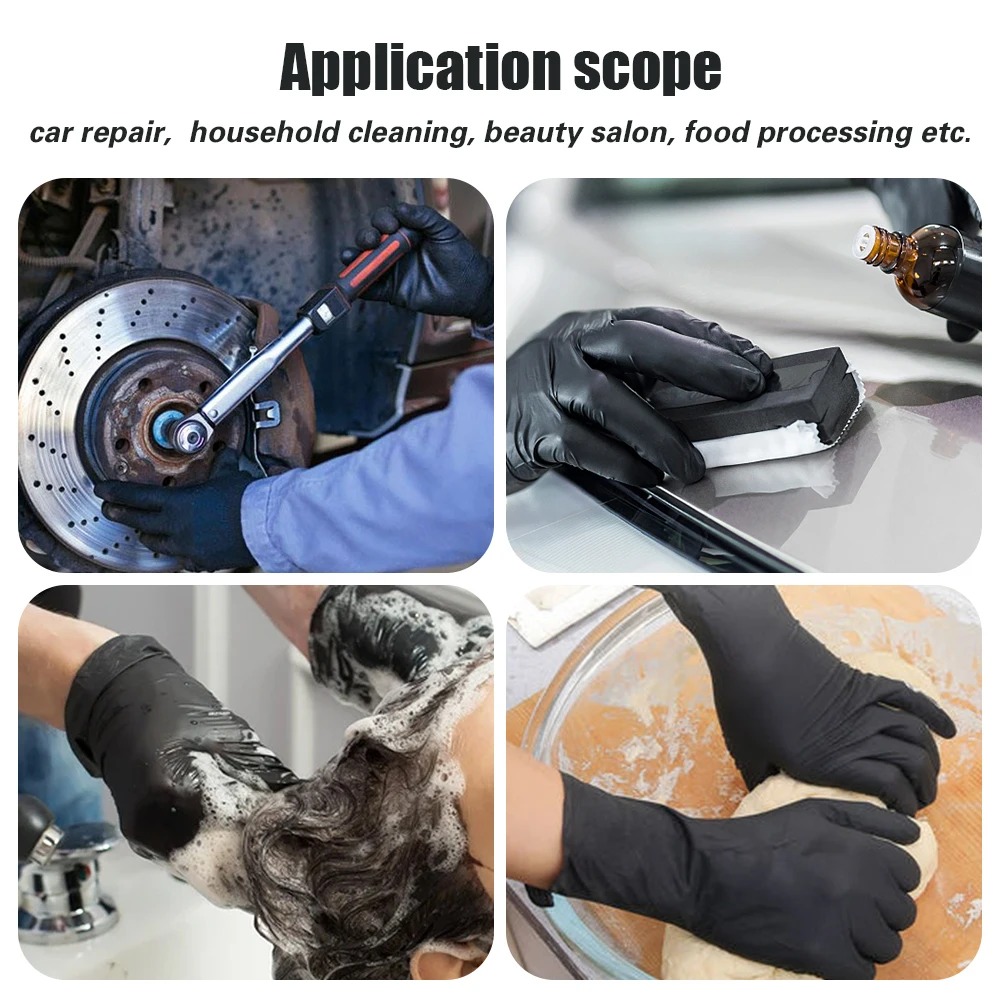 Black Disposable Nitrile Glove - Nitrile Mechanic Glove 评论和价格