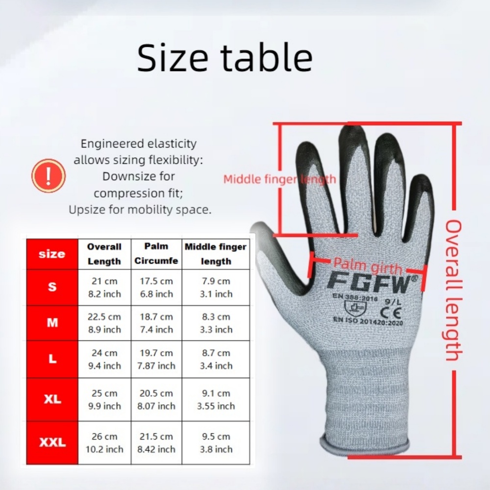 3 Pairs Soft Breathable Spande - Nitrile Mechanic Glove 评论和价格