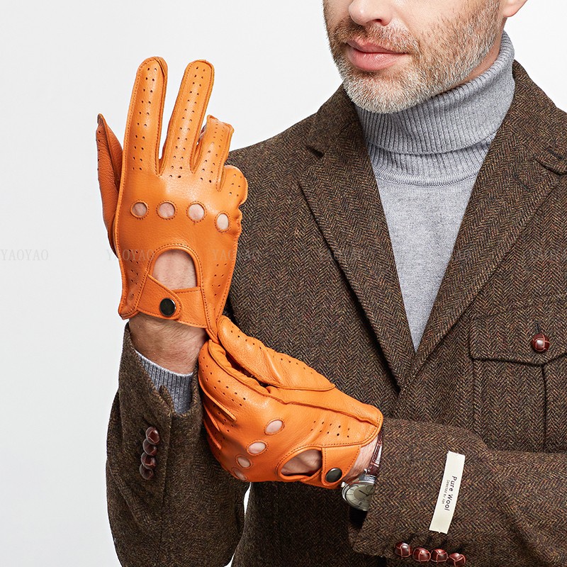 Fashion Accessories Male Sprin - Leather Driving Glove 评论和价格