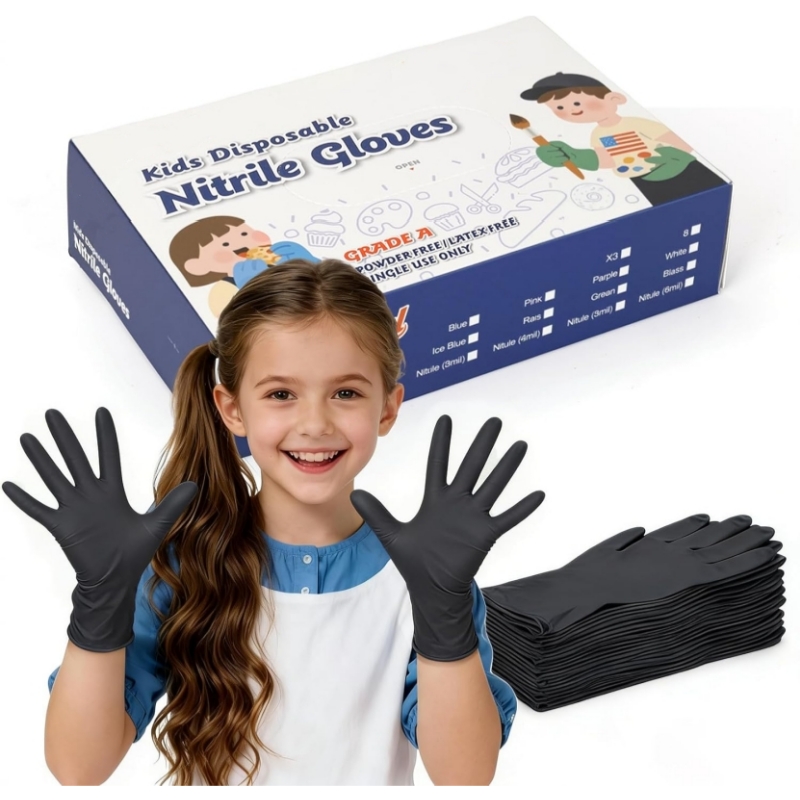 Kids Black Nitrile Disposable  - Latex Disposable Glove 评论和价格