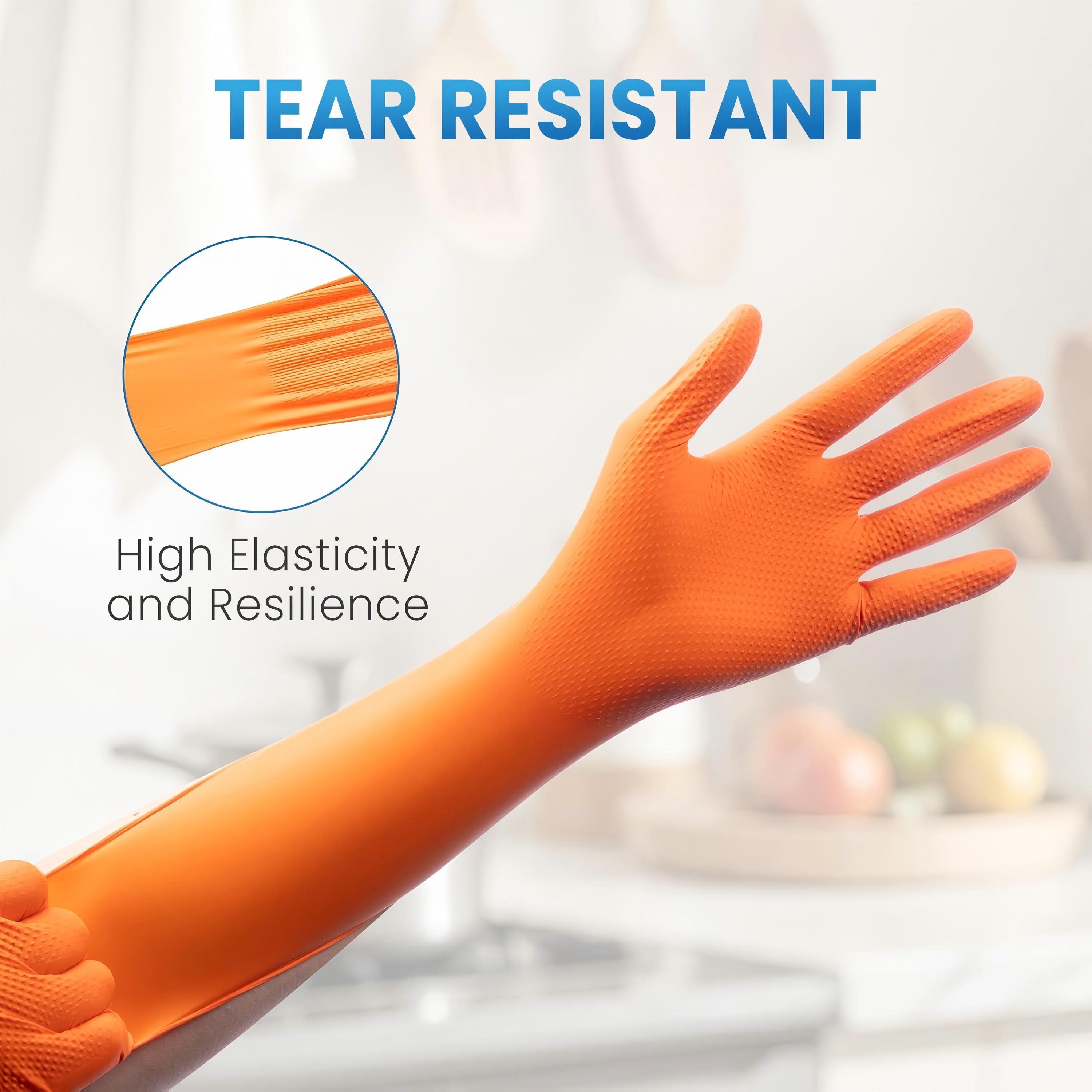 Heavy Duty Orange Nitrile Glov - Nitrile Mechanic Glove 评论和价格