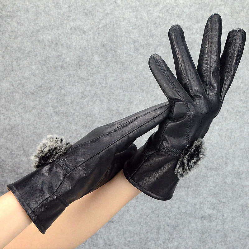 Women Winter Genuine Leather G - Wool Glove Lined 评论和价格