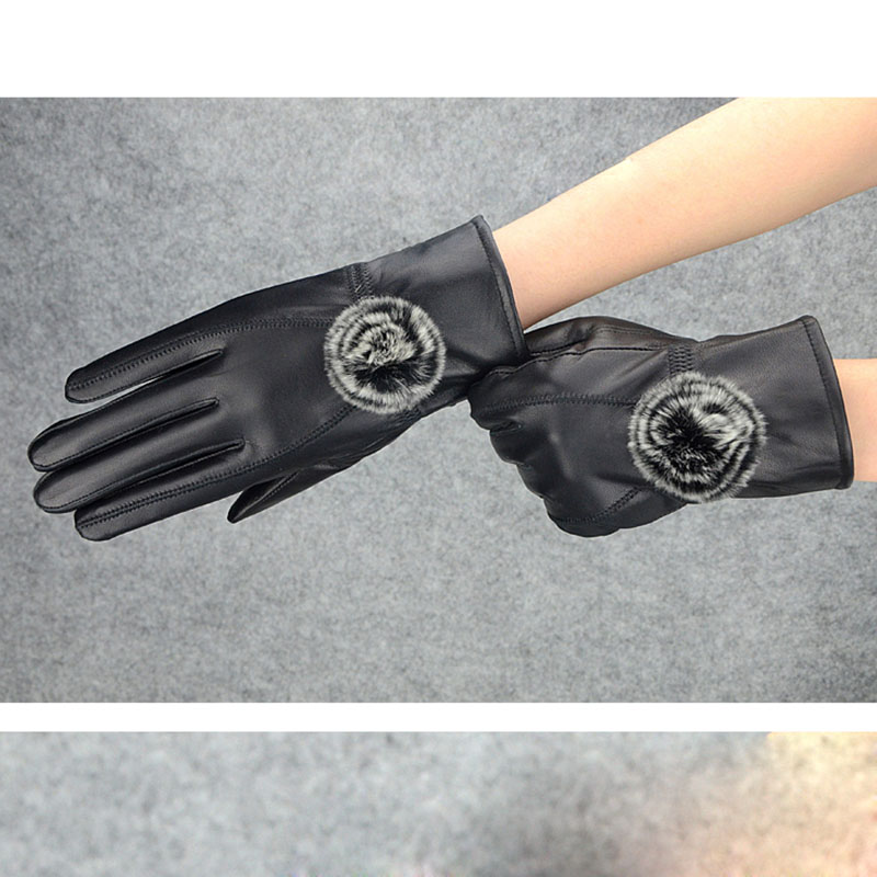 Women Winter Genuine Leather G - Wool Glove Lined 评论和价格