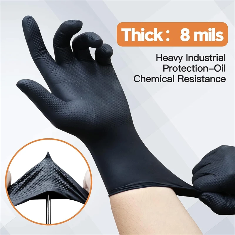 Industrial Black Nitrile Glove - Nitrile Mechanic Glove 评论和价格