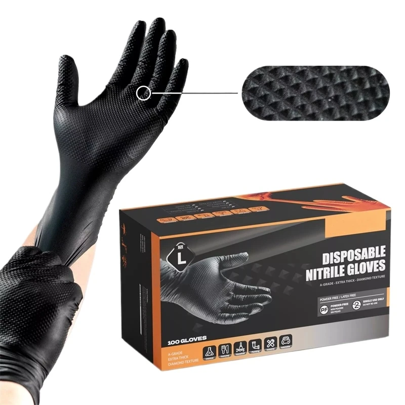 Industrial Black Nitrile Glove - Nitrile Mechanic Glove 评论和价格