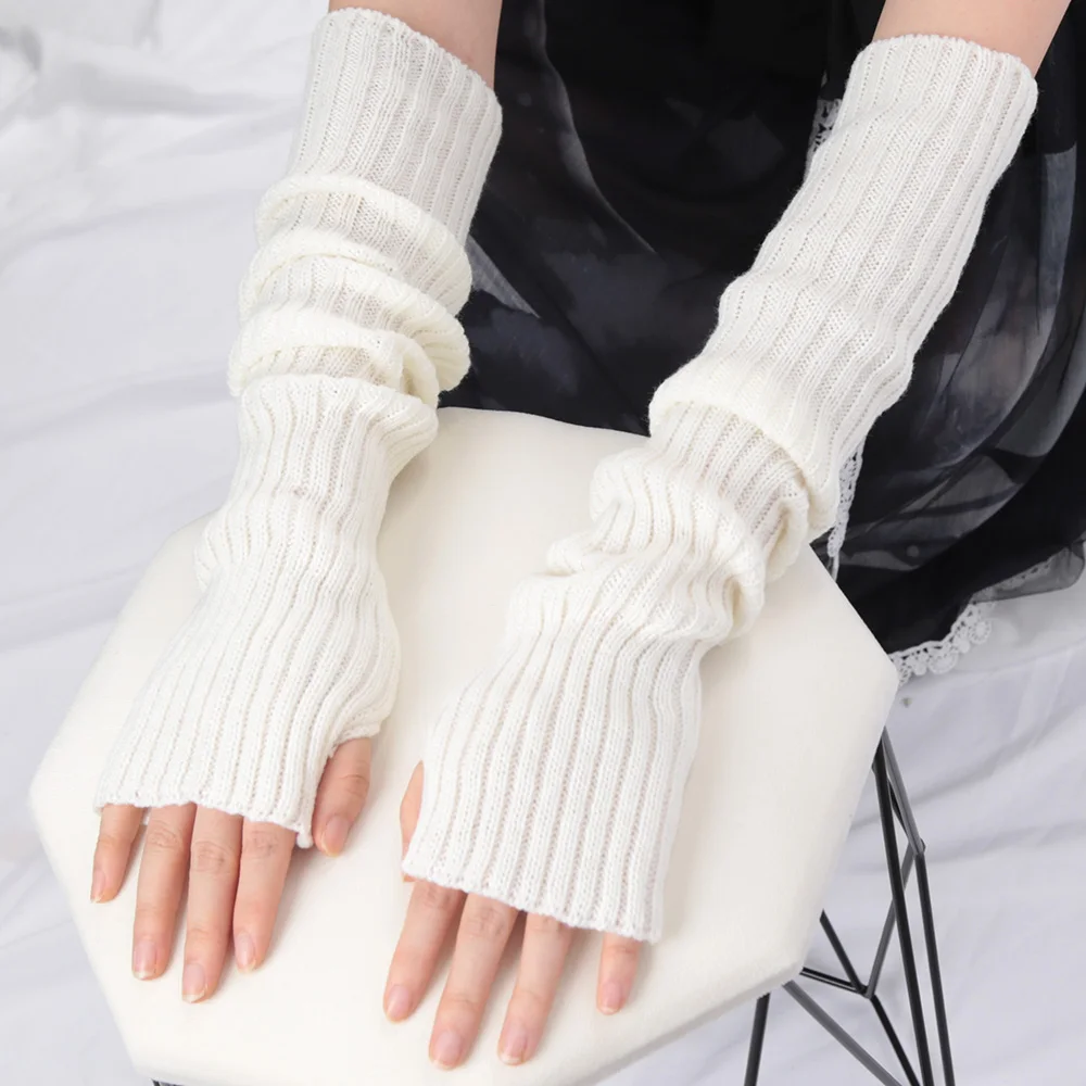 2025 New 52cm Women Knit Arm S - Fingerless Glove Knit 评论和价格