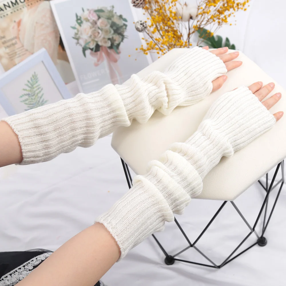2025 New 52cm Women Knit Arm S - Fingerless Glove Knit 评论和价格