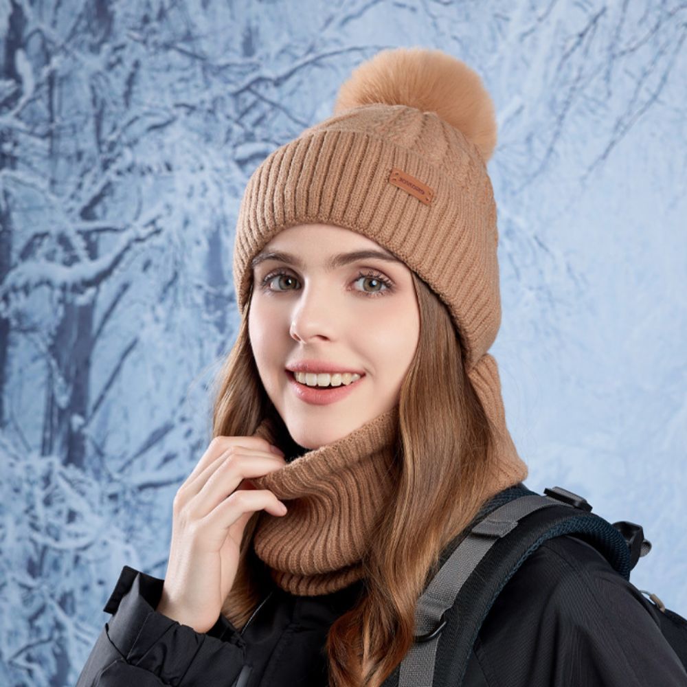 3pcs Simple Solid Color Hat Sc - Wool Glove Lined 评论和价格