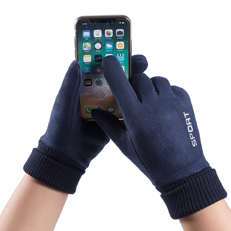 Men Winter Suede Leather Plush - Leather Driving Glove 评论和价格