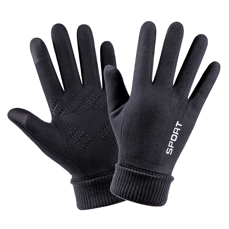 Men Winter Suede Leather Plush - Leather Driving Glove 评论和价格
