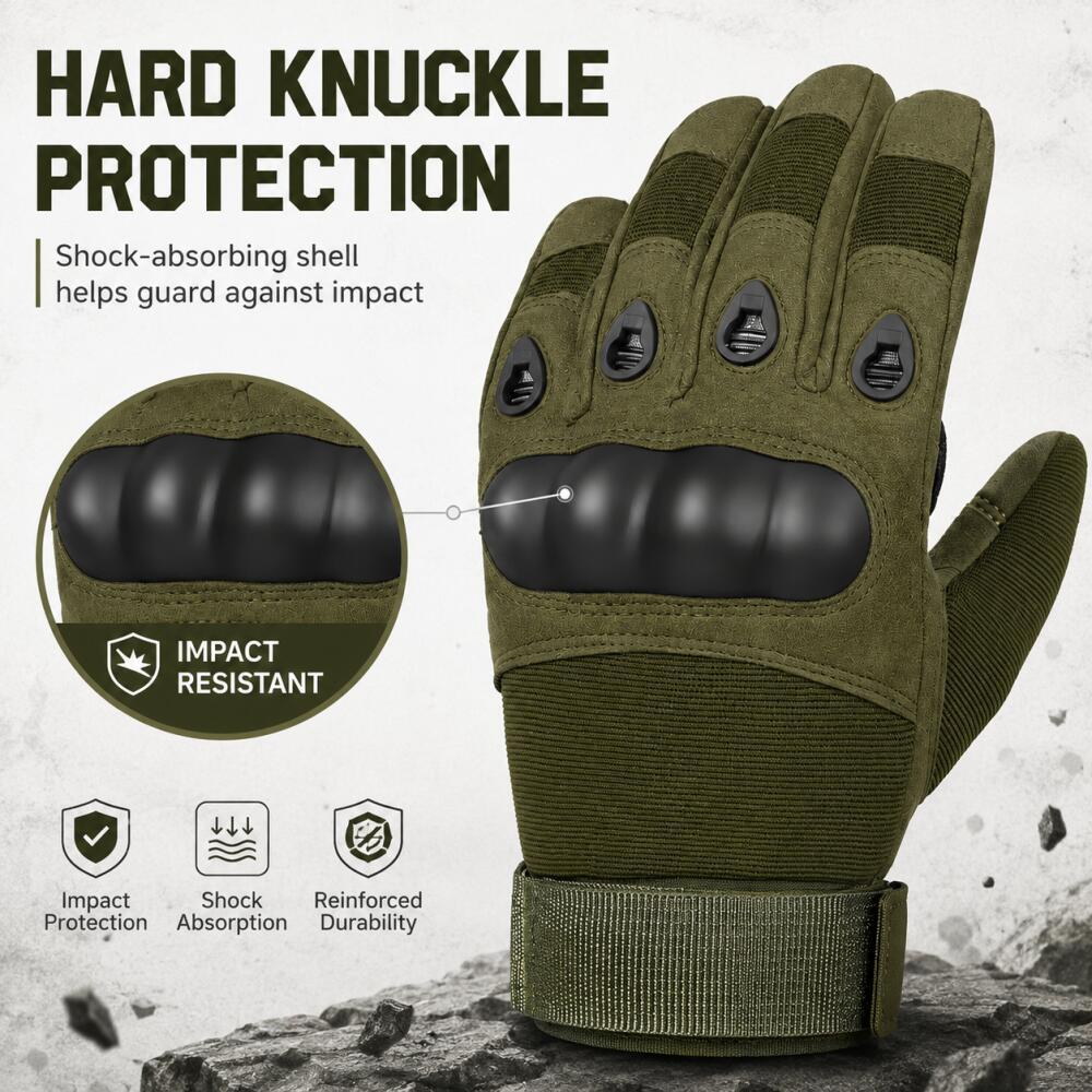 Full Finger Tactical Gloves wi - Motorcycle Glove Knuckle 评论和价格