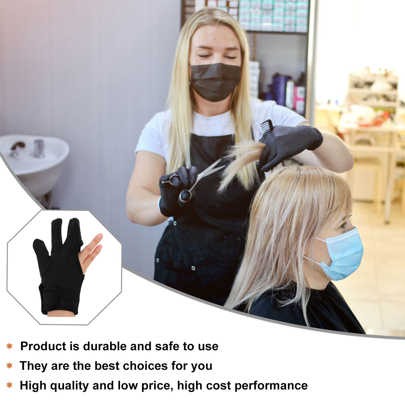 Hairdressing Glove 3 Fingers H - Heat Resistant Glove 评论和价格