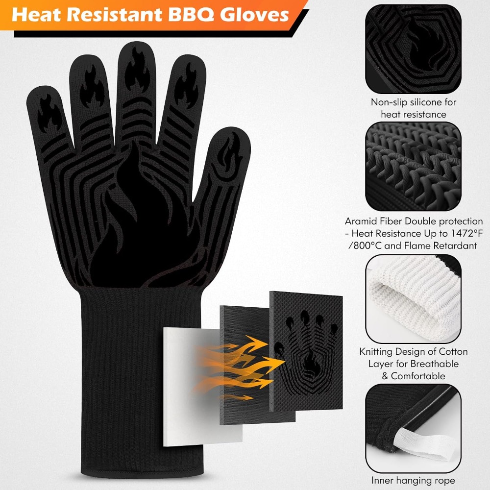 BBQ Gloves, 1472°F Heat Resist - Heat Resistant Glove 评论和价格
