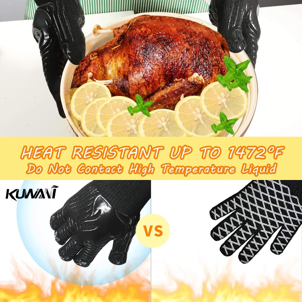 BBQ Gloves, 1472°F Heat Resist - Heat Resistant Glove 评论和价格